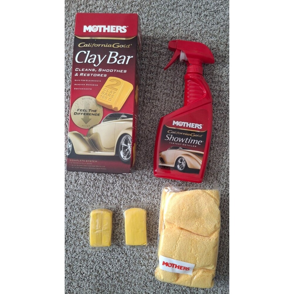 California Gold Mothers 2 Clay Bar Complete Kit with Spray Detailer and Towel